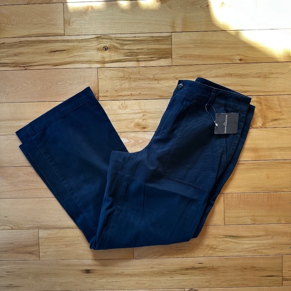 NWT LL Bean Signature Wide-Leg Cropped Pants - Picture 6 of 6